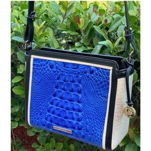 Brahmin Blue and Black Crossbody Bag